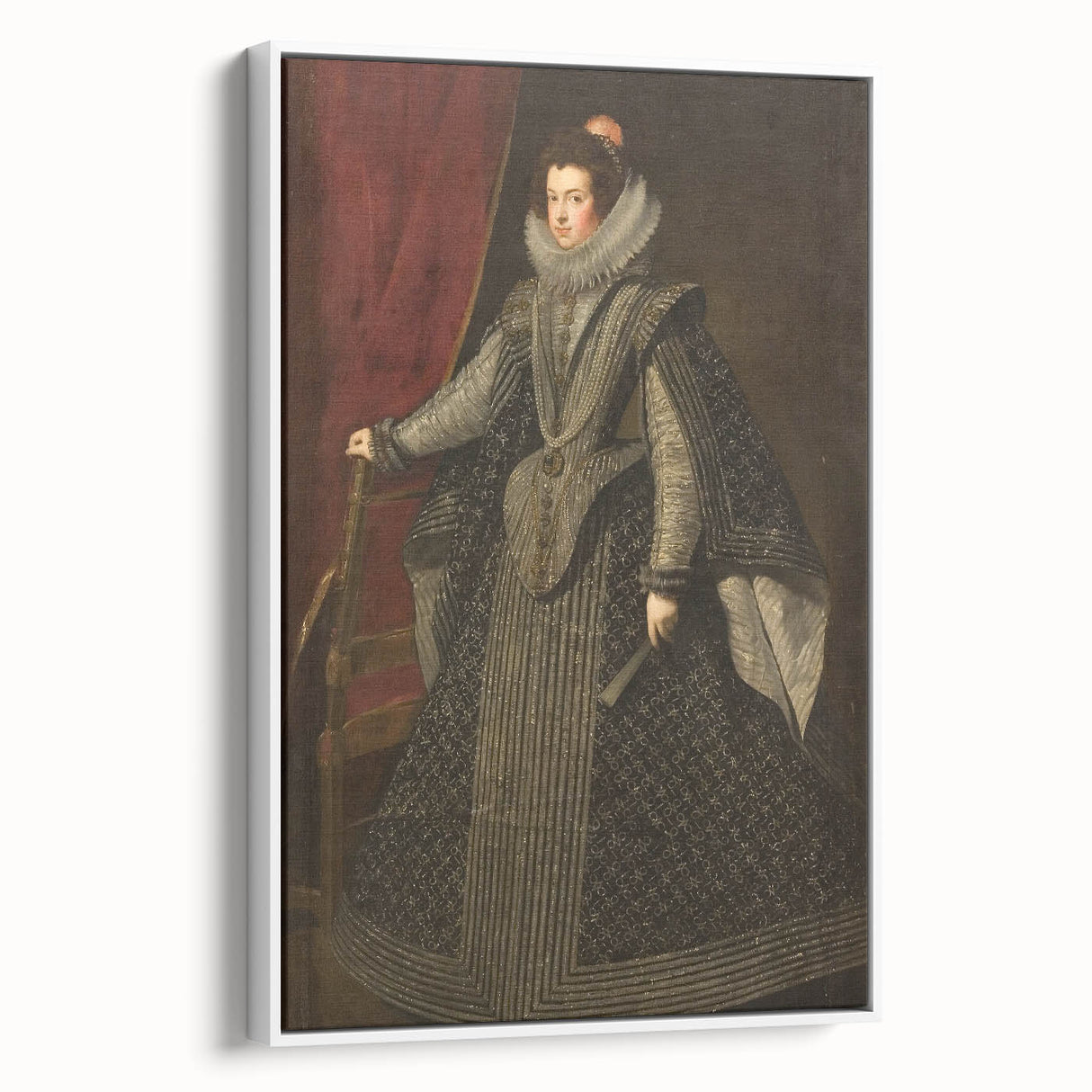 Baroque Portrait Art Print - Classic Black and Silver Wall Décor