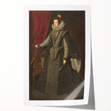 Baroque Portrait Art Print - Classic Black and Silver Wall Décor