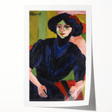 Expressionist Art: Portrait of a Woman by Kirchner Canvas Print