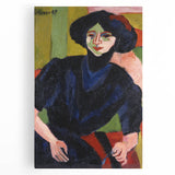 Expressionist Art: Portrait of a Woman by Kirchner Canvas Print