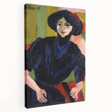 Expressionist Art: Portrait of a Woman by Kirchner Canvas Print