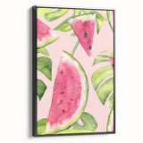 Black and white vintage poster art on framed canvas featuring assorted fruits, ideal for bedroom wall decor.