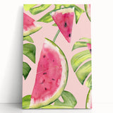 Large black and white stretched canvas featuring assorted fruits, ideal for kitchen wall art.