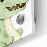 Acrylic Glass Art for Kids Rooms – Cute Watercolor Dinosaur Print