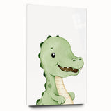 Acrylic Glass Art for Kids Rooms – Cute Watercolor Dinosaur Print