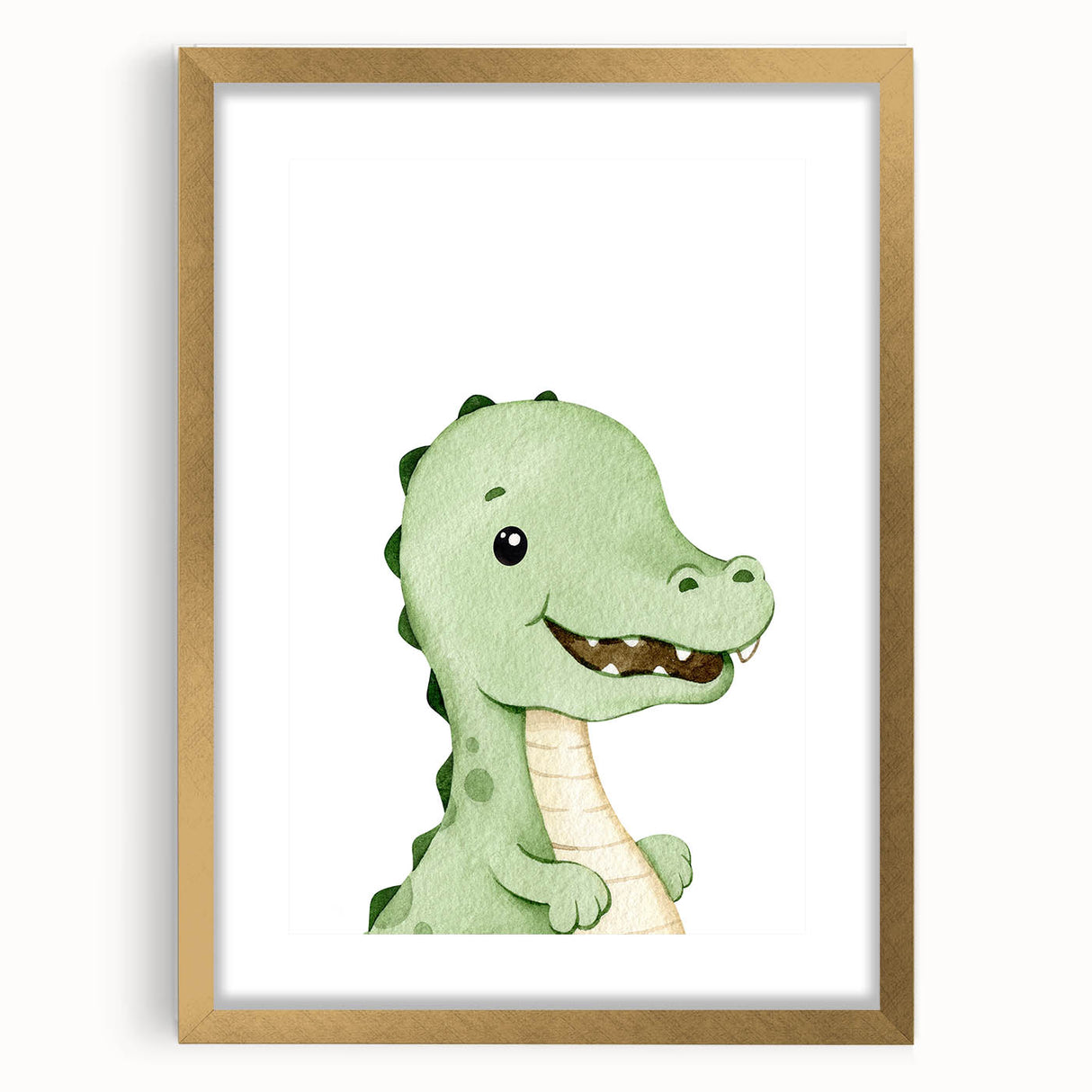 Acrylic Glass Art for Kids Rooms – Cute Watercolor Dinosaur Print
