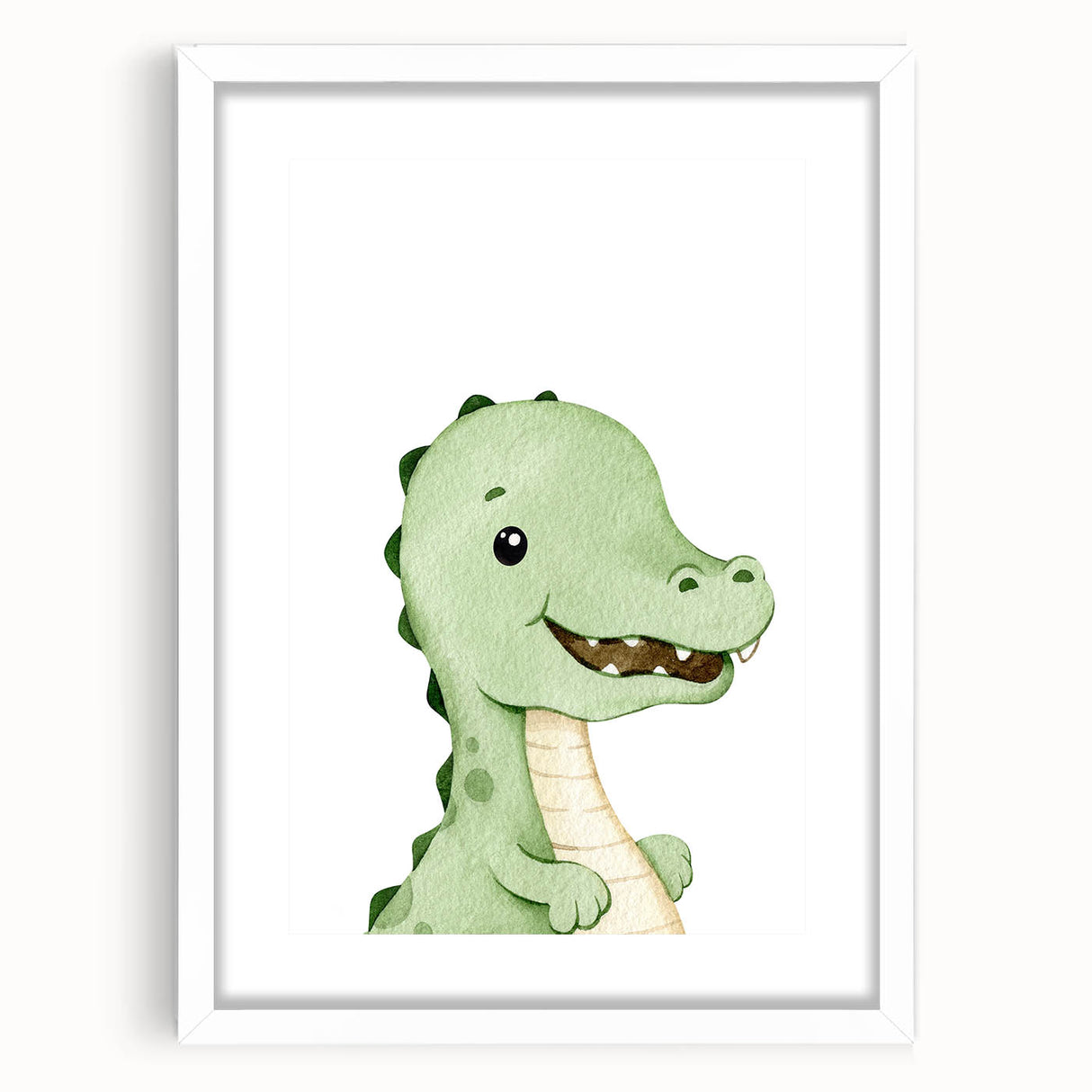 Acrylic Glass Art for Kids Rooms – Cute Watercolor Dinosaur Print