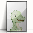 Acrylic Glass Art for Kids Rooms – Cute Watercolor Dinosaur Print