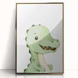 Acrylic Glass Art for Kids Rooms – Cute Watercolor Dinosaur Print