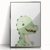 Acrylic Glass Art for Kids Rooms – Cute Watercolor Dinosaur Print