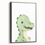 Acrylic Glass Art for Kids Rooms – Cute Watercolor Dinosaur Print