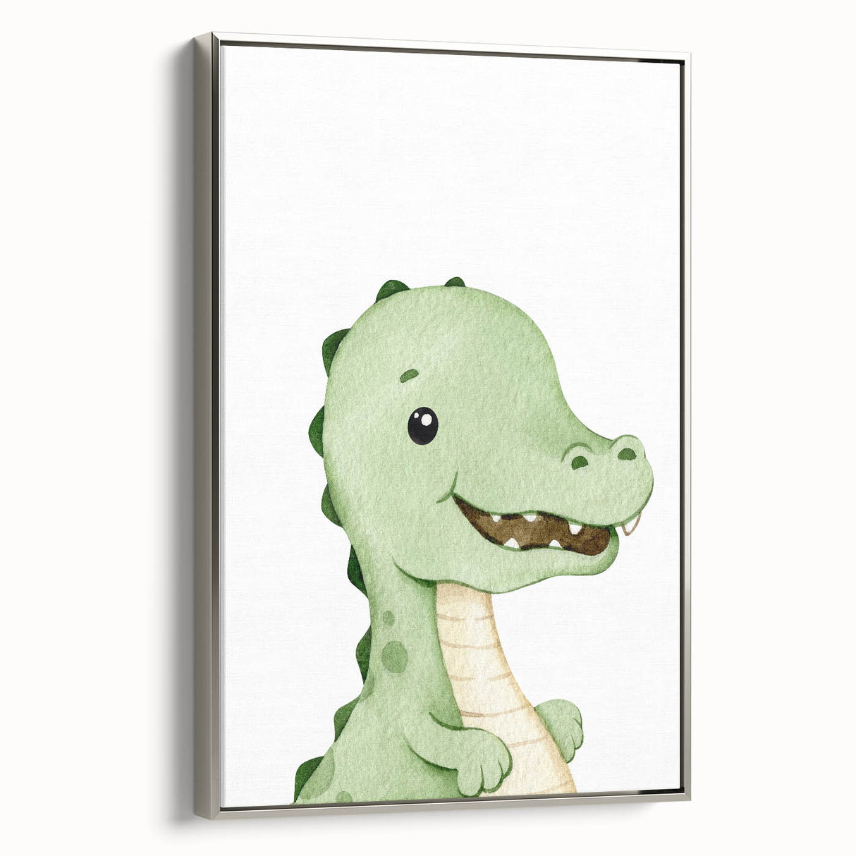 Acrylic Glass Art for Kids Rooms – Cute Watercolor Dinosaur Print
