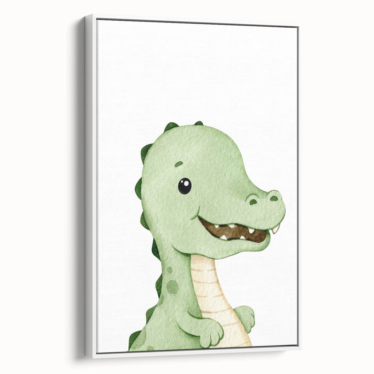 Acrylic Glass Art for Kids Rooms – Cute Watercolor Dinosaur Print