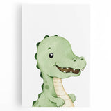 Acrylic Glass Art for Kids Rooms – Cute Watercolor Dinosaur Print