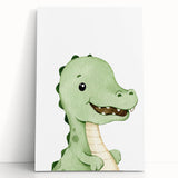 Acrylic Glass Art for Kids Rooms – Cute Watercolor Dinosaur Print