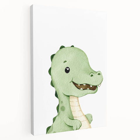 Acrylic Glass Art for Kids Rooms – Cute Watercolor Dinosaur Print