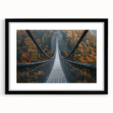 Black landscape bridge frame with a white mat, showcasing a modern design. Perfect for displaying artwork or photographs in contemporary interiors.