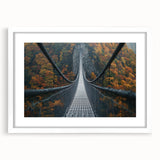 Landscape bridge frame with a white mat, showcasing a modern design, perfect for displaying artwork or photographs. Ideal for home decor and gallery settings.