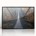Framed acrylic artwork of a serene landscape bridge scene, featuring vibrant colors and intricate details. The black frame enhances its elegance, perfect for home decor.