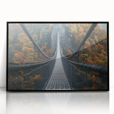 Framed acrylic artwork of a serene landscape bridge scene, featuring vibrant colors and intricate details. The black frame enhances its elegance, perfect for home decor.