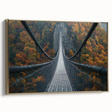 Framed canvas artwork showcasing a stunning landscape bridge design, featuring vibrant colors and intricate details, ideal for enhancing home decor.