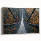 Framed canvas artwork of a landscape bridge in silver tones, showcasing intricate details and reflections in the water, ideal for modern home decor.