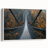 Landscape canvas featuring a beautifully framed bridge design in a serene setting, showcasing vibrant colors and intricate details, perfect for home decor.