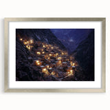 Silver-framed landscape print showcasing vibrant canyons, matted for elegant display, ideal for enhancing home decor with natural beauty and artistic flair.