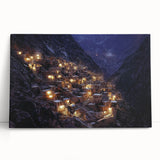 Stretched canvas artwork depicting vibrant canyons in rich earth tones, perfect for home decor, evoking a sense of adventure and nature's beauty. Ideal for art enthusiasts seeking unique landscape pieces.