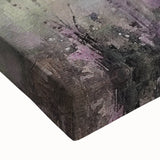 Close-up view of a stretched canvas landscape wall art featuring a serene countryside scene with vibrant green fields, blue skies, and soft clouds, ideal for home decor.