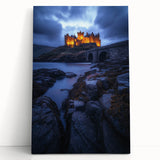 Stretched canvas artwork depicting a serene countryside landscape with rolling hills and vibrant greenery, ideal for enhancing home decor with nature-inspired elegance.