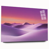 Acrylic glass artwork showcasing a stunning desert landscape view, highlighting vibrant colors and intricate details, perfect for modern home decor.