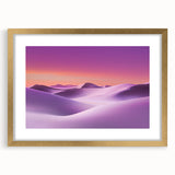 Elegant desert landscape framed in gold, showcasing vibrant colors and intricate details, ideal for home decor or art enthusiasts looking to enhance their space.