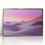 Framed acrylic artwork depicting a vibrant desert landscape with golden hues, showcasing intricate details and textures, perfect for enhancing modern home decor.