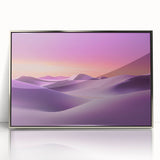 Framed acrylic artwork depicting a serene desert landscape with vibrant colors and intricate details, enhancing any modern home decor with its captivating beauty.