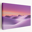 Stretched canvas artwork depicting a vibrant desert landscape with warm tones of orange and yellow, showcasing dramatic rock formations and clear blue skies, perfect for home decor.