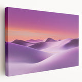 Stretched canvas artwork depicting a vibrant desert landscape with warm tones of orange and yellow, showcasing dramatic rock formations and clear blue skies, perfect for home decor.