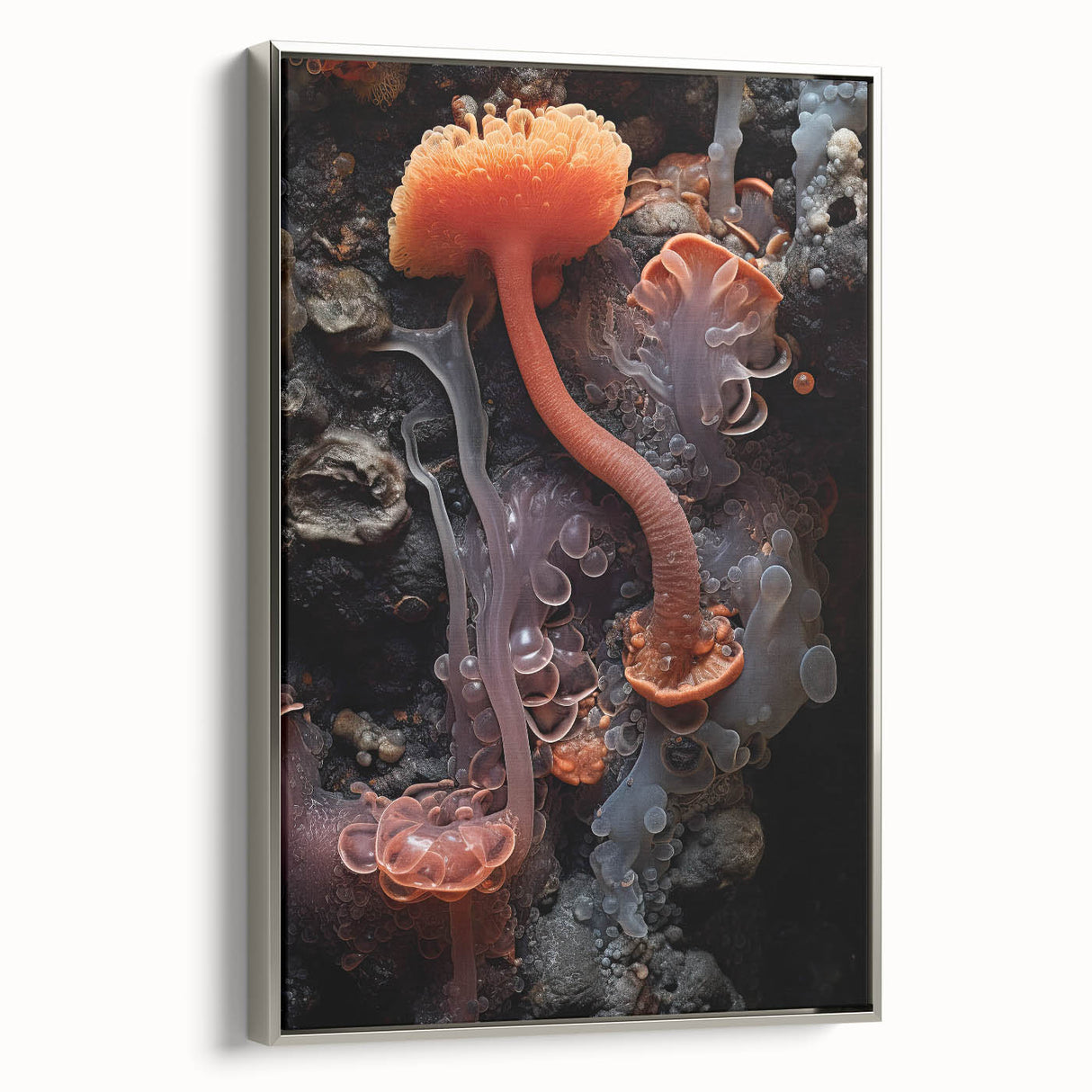 Landscape art painting on framed canvas featuring a vintage black and colorful abstract design, ideal for living room decor.