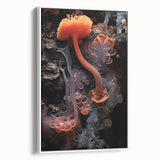 Extra large framed canvas of vintage poster art featuring natural close-up elements, set in a white frame.