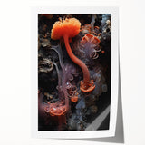 Extra large rolled canvas print of close-up floral elements in natural tones, suitable for dining room or bathroom wall art.