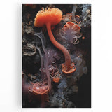 Black and white close-up of natural elements on a large stretched canvas, ideal for kitchen wall art.