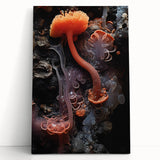 Black and white close-up photo of natural elements on stretched canvas, ideal for kitchen wall art or bedroom ambiance.