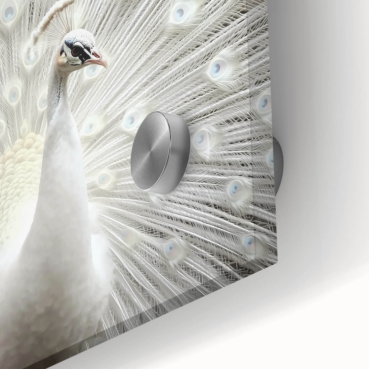 Large abstract wall art featuring a close-up of an animal in muted earth tones on acrylic glass.