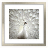 Textured art print of abstract patterns in cool gray shades, framed in silver, ideal for bedroom wall decor.