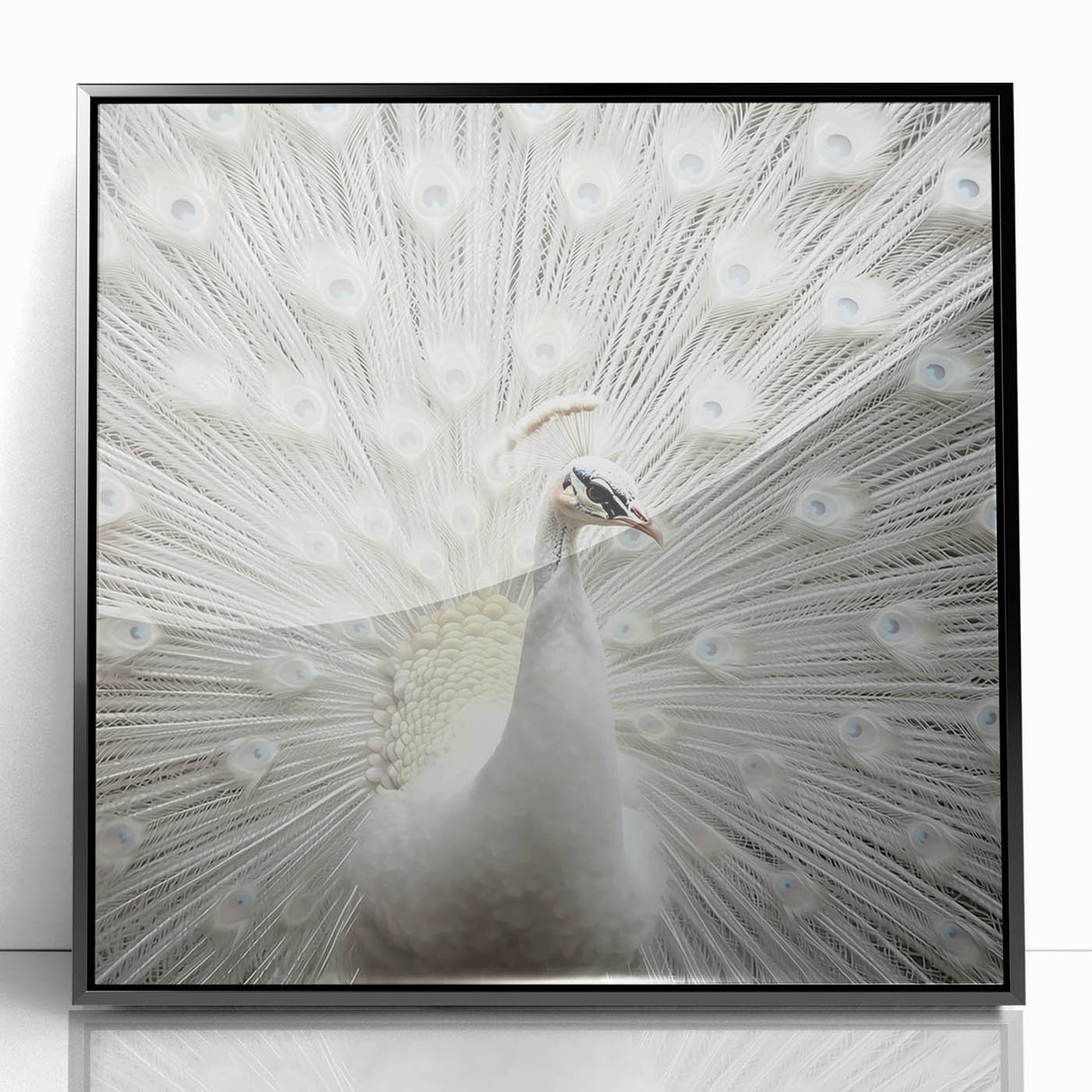 Large abstract wall art featuring a close-up animal design in black and white tones on a framed acrylic.