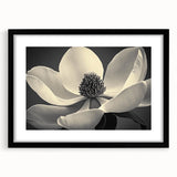 Extra large abstract art print featuring vibrant, colorful floral designs on a textured canvas, framed in black.