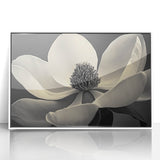 Art Deco style floral poster in soft pastel tones, acrylic framed, ideal for nursery wall art.