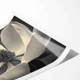 Extra large wall art featuring line art flowers in black and white, ideal for large living room decor.