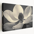 Close-up floral image on stretched canvas featuring soft pink and green hues, suitable for kitchen wall art.