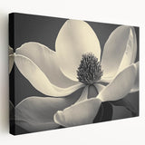 Close-up floral image on stretched canvas featuring soft pink and green hues, suitable for kitchen wall art.